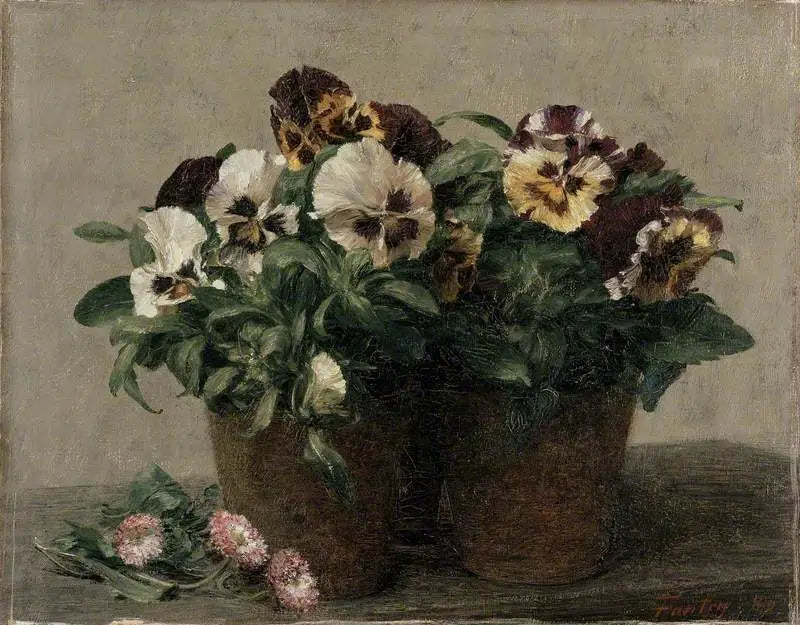 Nature morte: pensées et marguerites - Henri Fantin-Latour - Alpha Reproduction