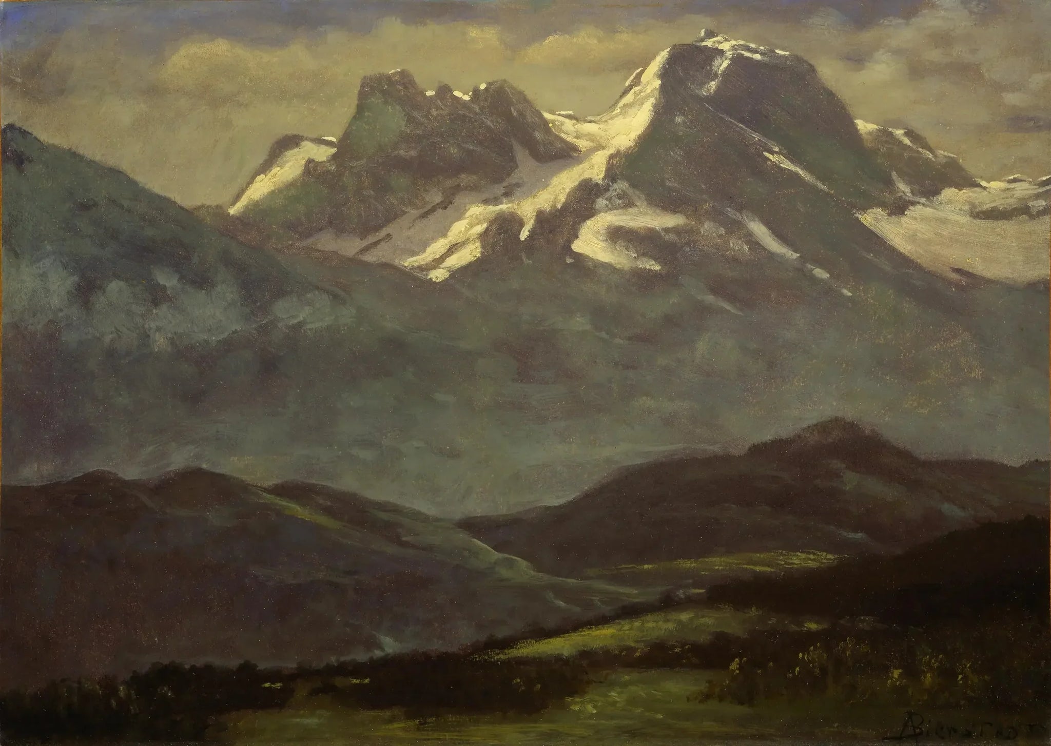 Neige d'été sur les sommets - Albert Bierstadt image 1 reproduction de peinture à l’huile