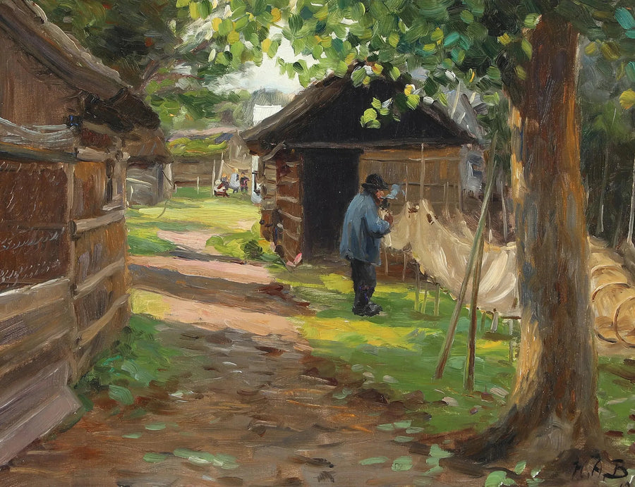 Очистка рыболовных ловушек. - H. A. Brendekilde