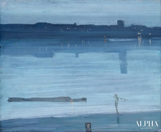 Nocturne : Bleu et argent - Chelsea - James Abbott McNeill Whistler - Reproductions de tableaux et peintures haut de gamme