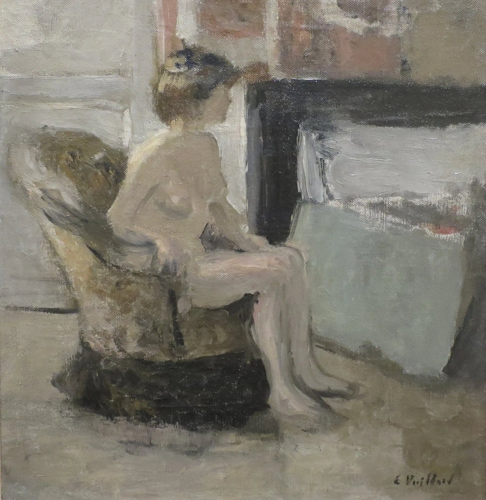 Nu assis devant une cheminée - Édouard Vuillard - Alpha Reproduction