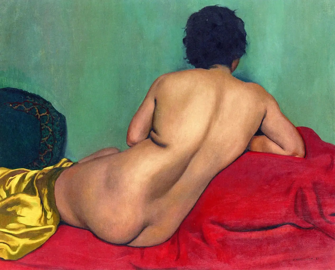 Nu de dos sur un canapé rouge - Félix Vallotton - Alpha Reproduction