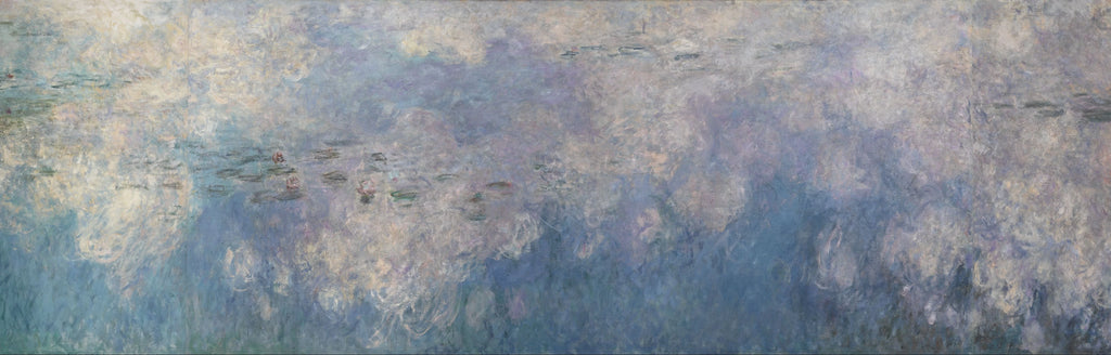 Détail des nuages roses, du ciel bleu et des nymphéas dans Les Nuages INV 20100