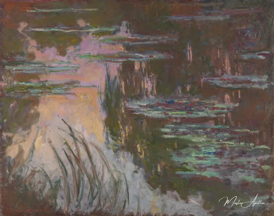 Nymphéas au soleil couchant - Claude Monet - Reproductions de tableaux et peintures haut de gamme