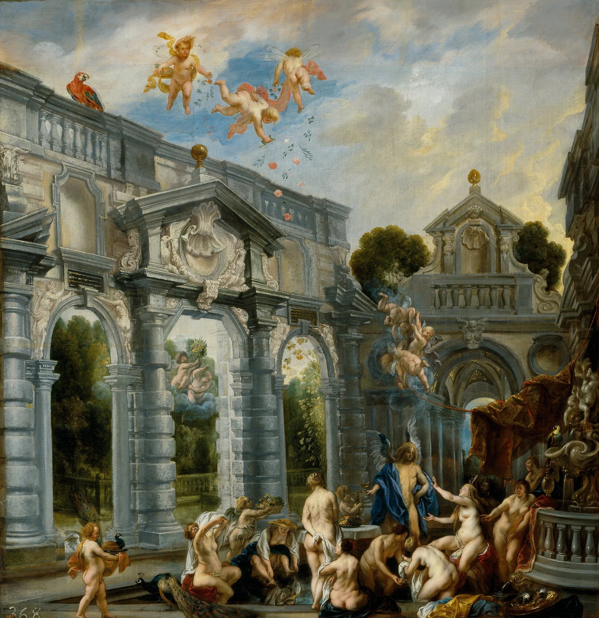 Nymphes à la fontaine de l'amour - Jacob Jordaens image 1 reproduction de peinture à l’huile
