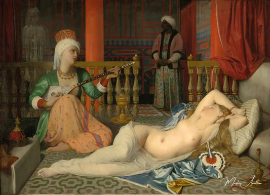 Odalisque à l'esclave - Jean-Auguste-Dominique Ingres - Reproductions de tableaux et peintures haut de gamme