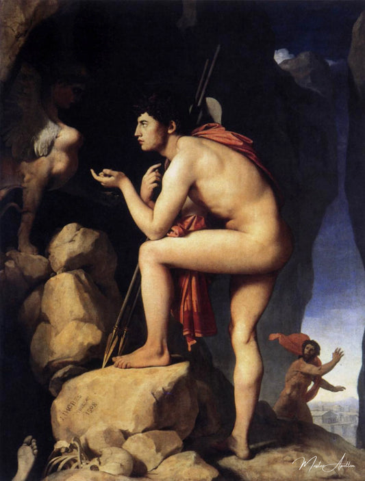 Oedipe explique l'énigme du sphinx - Jean-Auguste-Dominique Ingres - Reproductions de tableaux et peintures haut de gamme