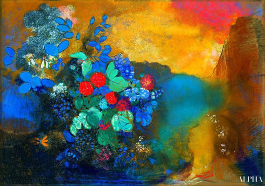 Ophélie parmi les fleurs - Odilon redon - Reproductions de tableaux et peintures haut de gamme