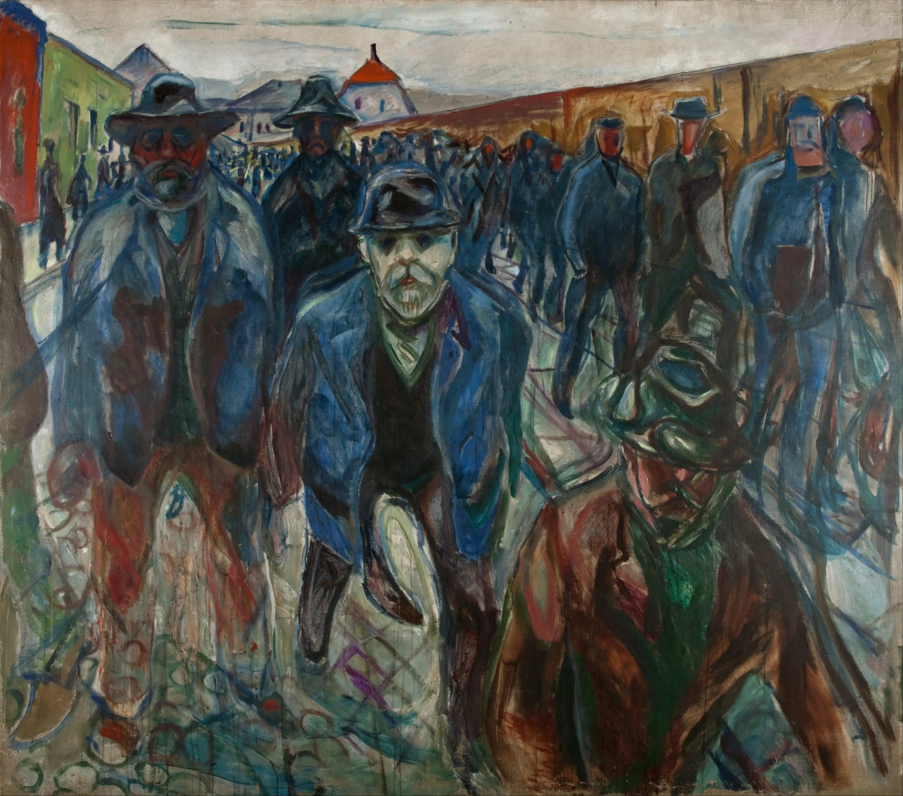 Reproduction du tableau « Ouvriers sur le chemin du retour - Edvard Munch » par Alpha Reproduction en peinture à l’huile