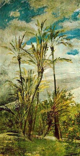Palmiers et orangers. Peinture murale de Falconiera - Giovanni Boldini - Alpha Reproduction