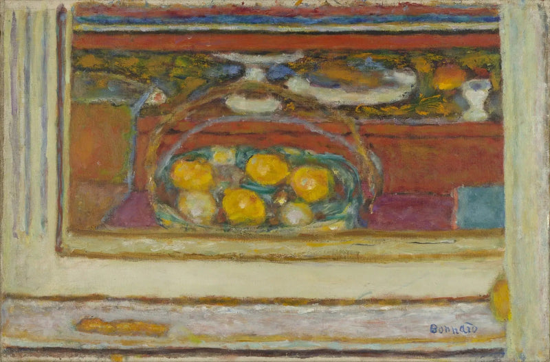 Корзина с фруктами, отраженная в зеркале - Пьер Боннар