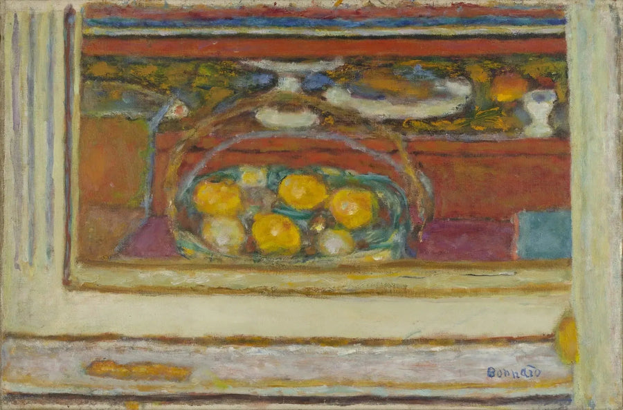 Корзина с фруктами, отраженная в зеркале - Пьер Боннар