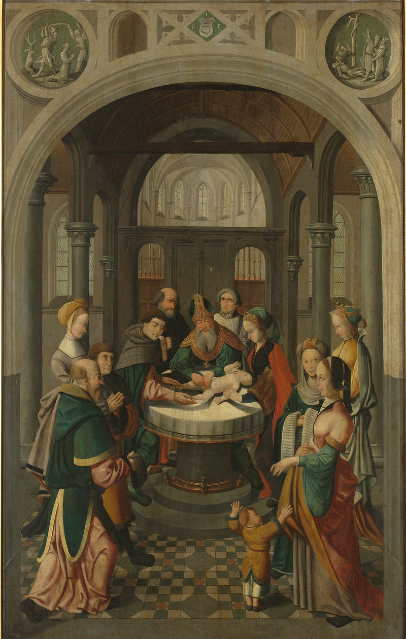 Panneau d'un retable représentant la Circoncision (à l'intérieur) et la Résurrection (à l'extérieur) - Maître d'Alkmaar