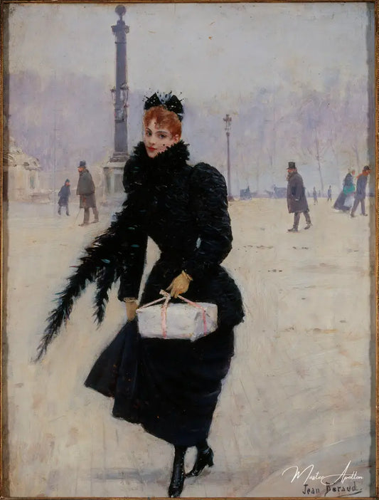 Parisienne sur la place de la Concorde - Jean Béraud - Reproductions de tableaux et peintures haut de gamme