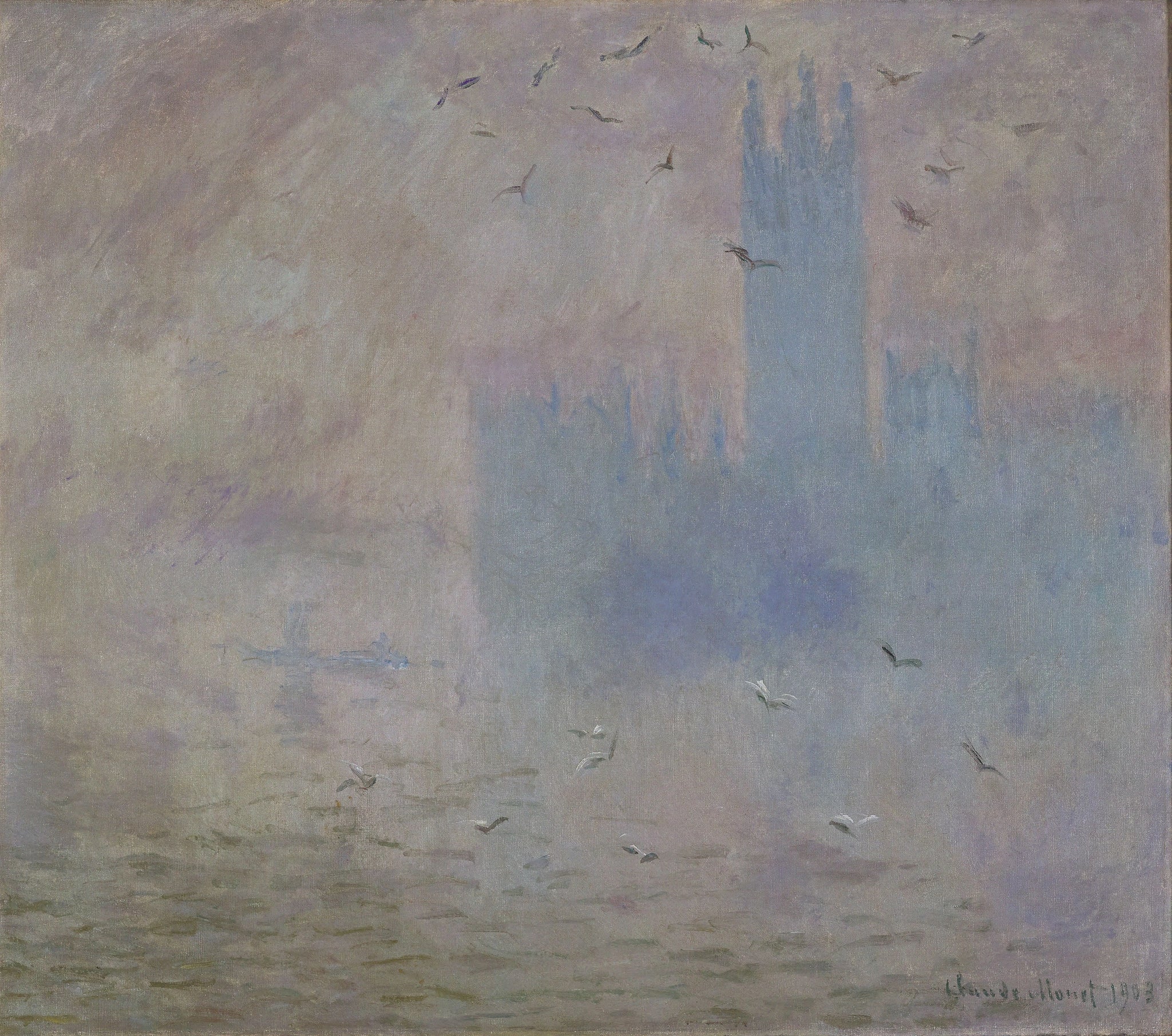 Le Parlement, les mouettes de Claude Monet, 1903 – Princeton University Art Museum y1979-54, Wildenstein 1612