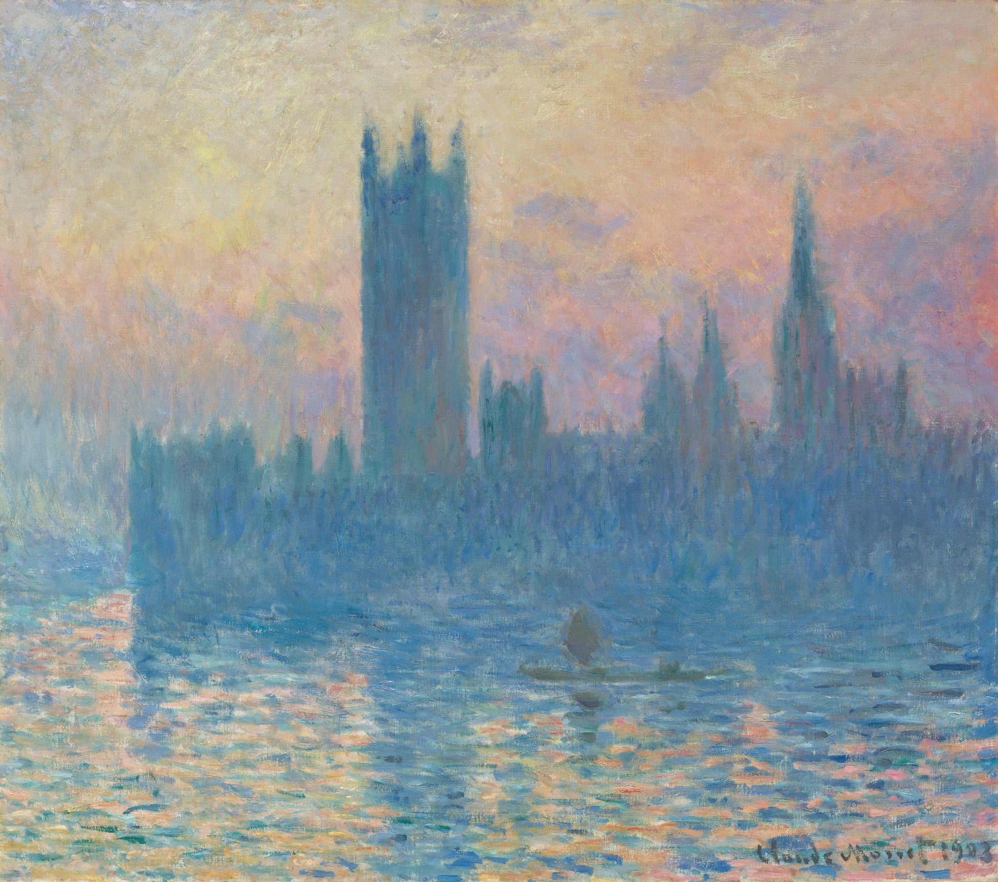 Le Parlement de Londres, soleil couchant de Claude Monet – National Gallery of Art 1963.10.48