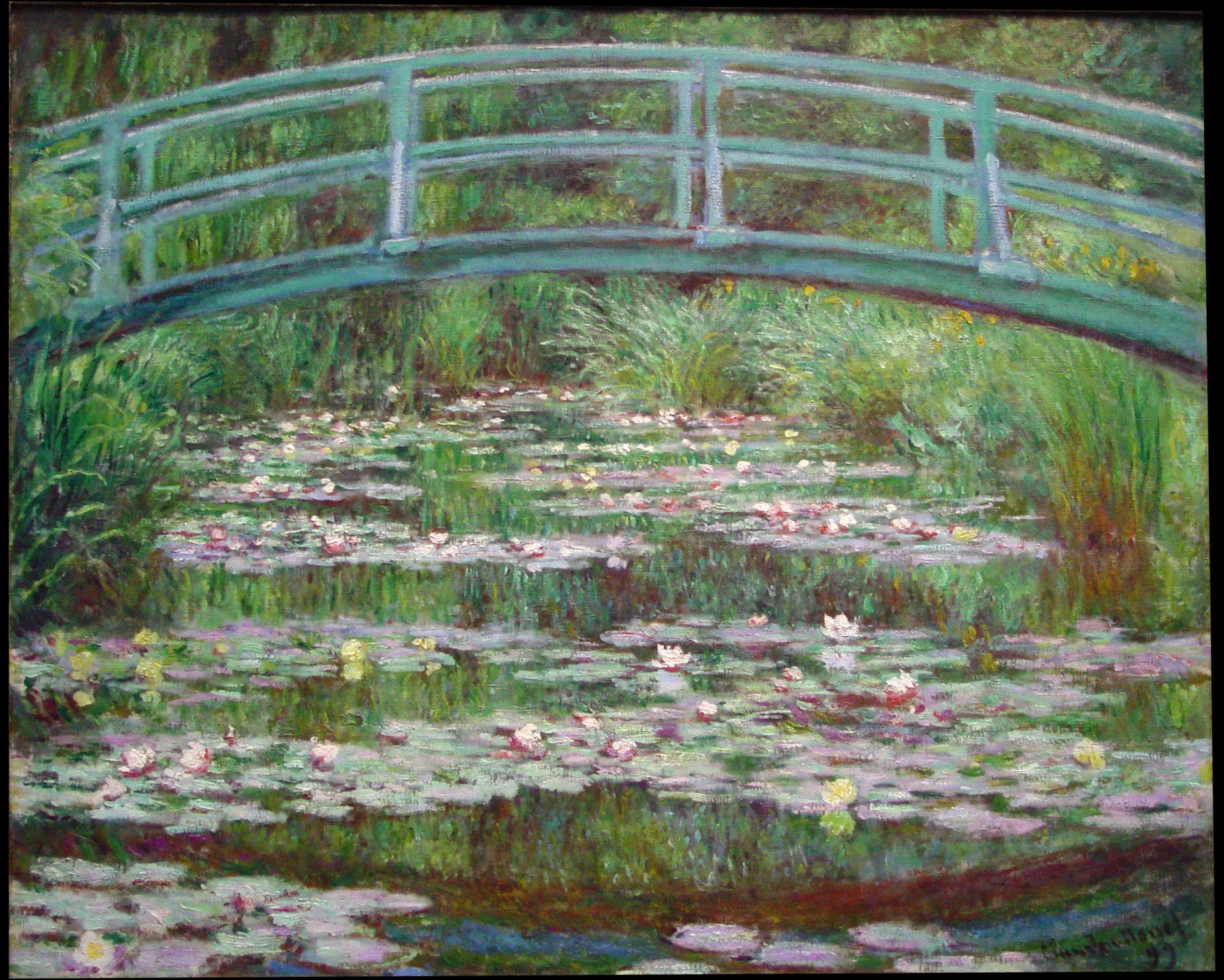 Photographie réelle de La Passerelle japonaise au National Gallery of Art – Claude Monet W1517