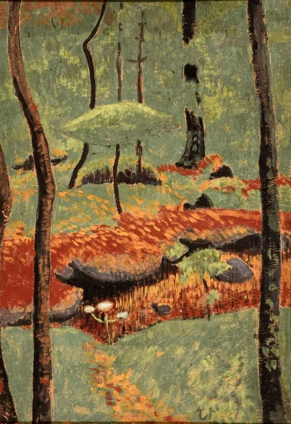 Sous-bois aux arbres japonisants, peinture de Paul Sérusier