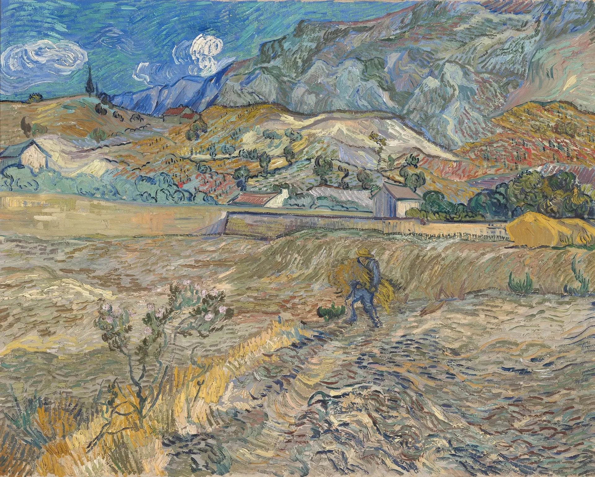Paysage à Saint-Rémy - Vincent van Gogh image 1 copie peinte à la main à l’huile