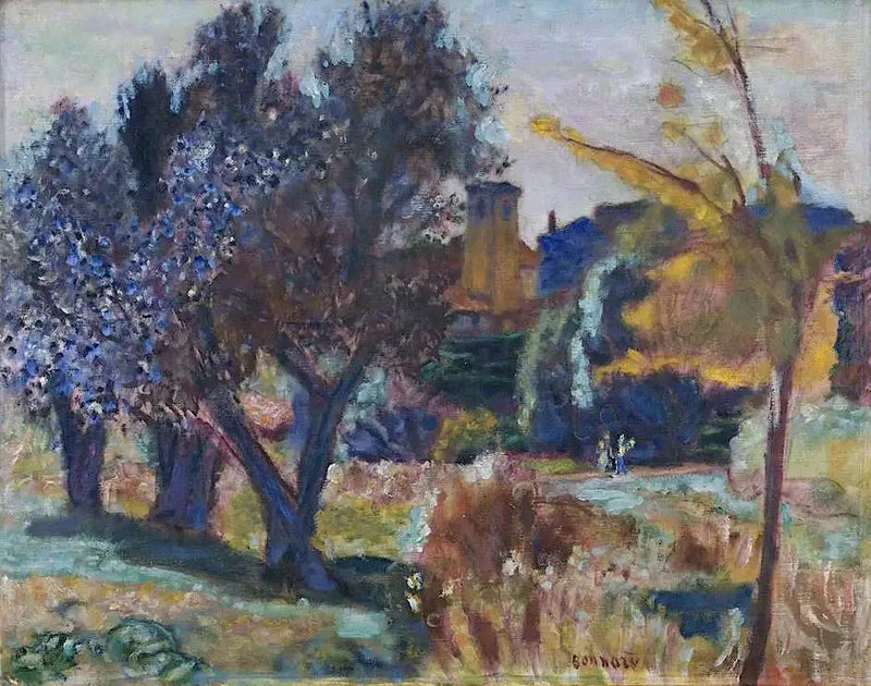 Пейзаж с оливковыми деревьями и часовней - Пьер Боннар