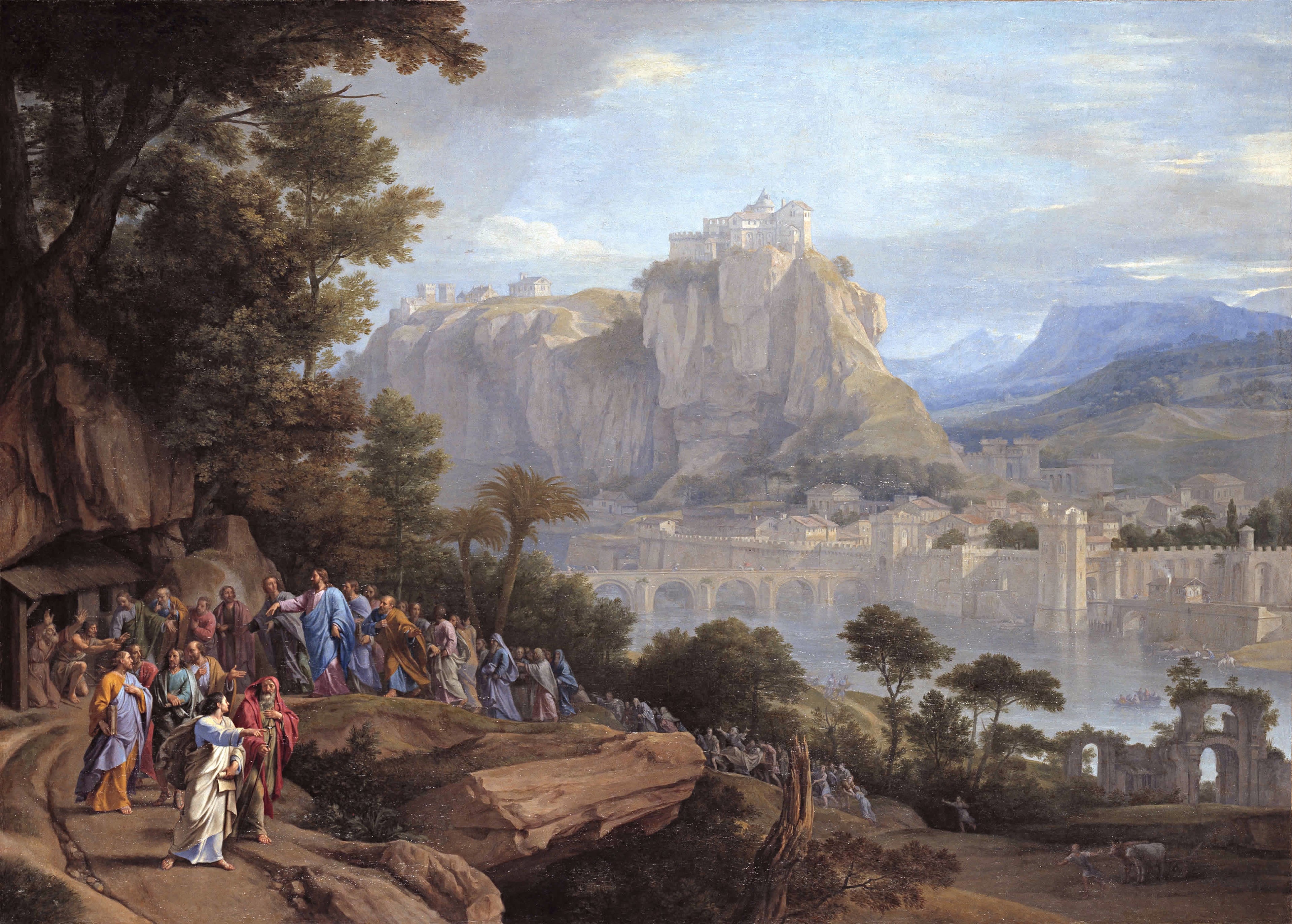 Paysage avec Jésus guérissant les aveugles de Jéricho - Philippe de Champaigne - Alpha Reproduction
