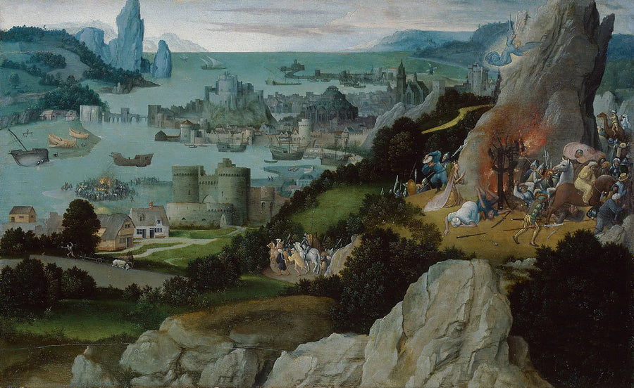 Paysage avec le martyre de Sainte Catherine - Joachim Patinier image 1 reproduction d’œuvre d’art à l’huile
