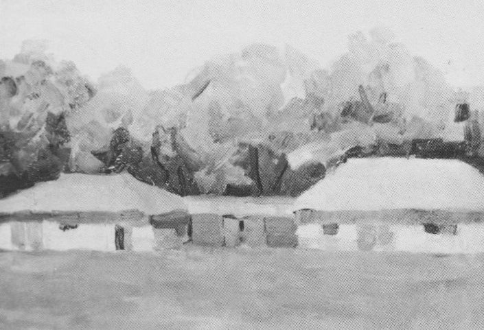 Paysage avec maisons paysannes - Kazimir Malevich - Alpha Reproduction