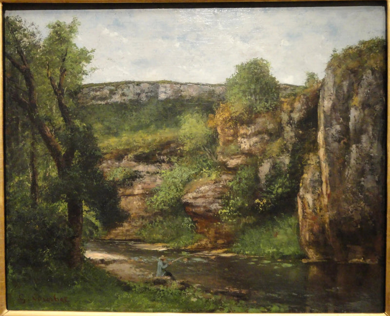 Пейзаж с рыбаком - Гюстав Курбе