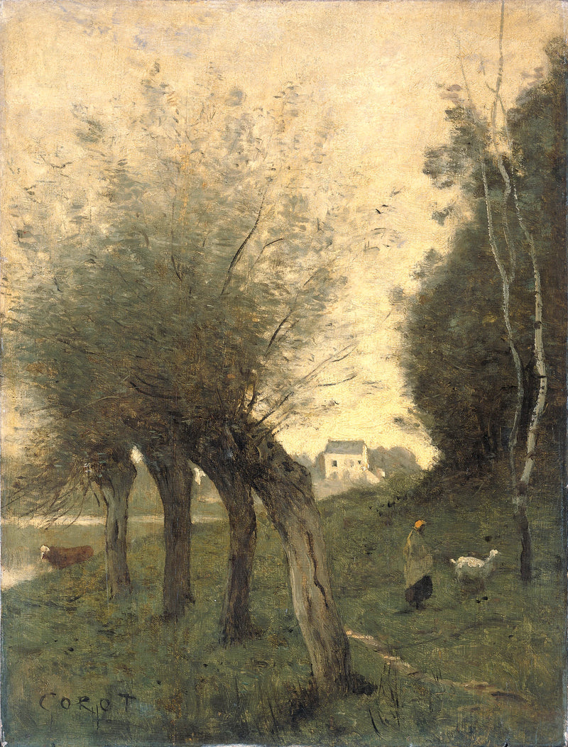 Paysage avec des saules têtards - Camille Corot