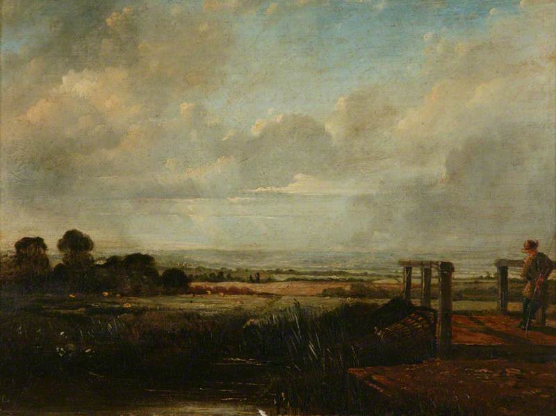 Paysage avec un pêcheur sur un pont - John Constable - Alpha Reproduction