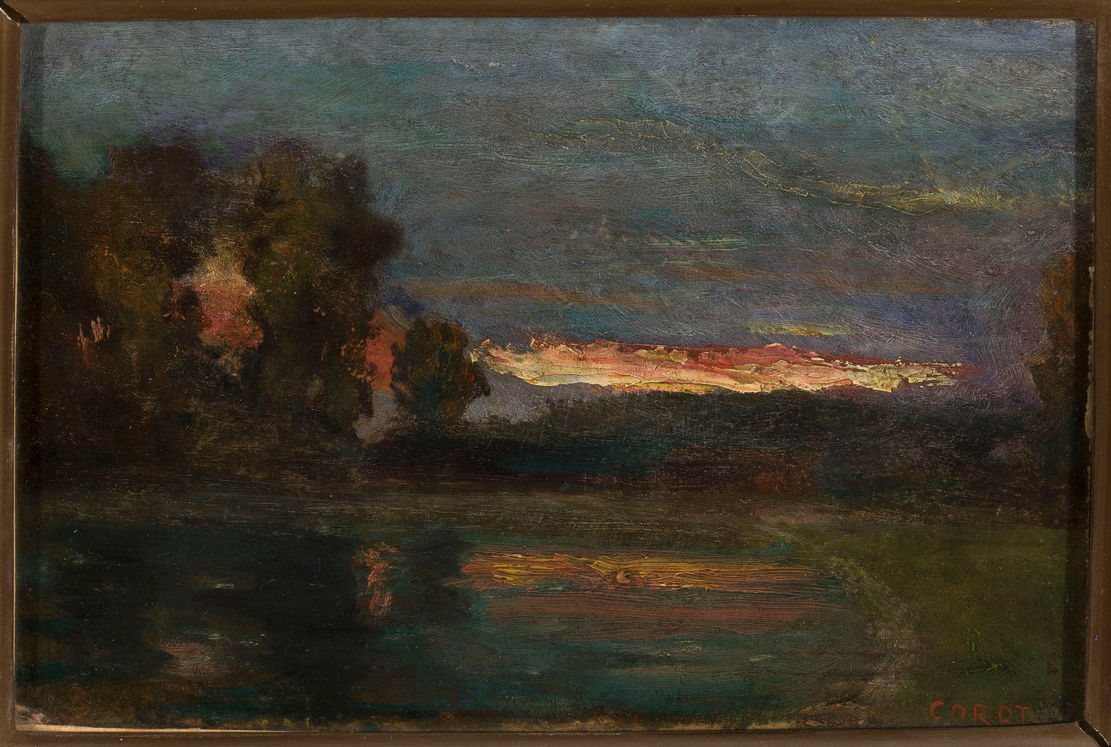 Paysage – Crépuscule au bord de l’eau - Jean-Baptiste Camille Corot - Alpha Reproduction