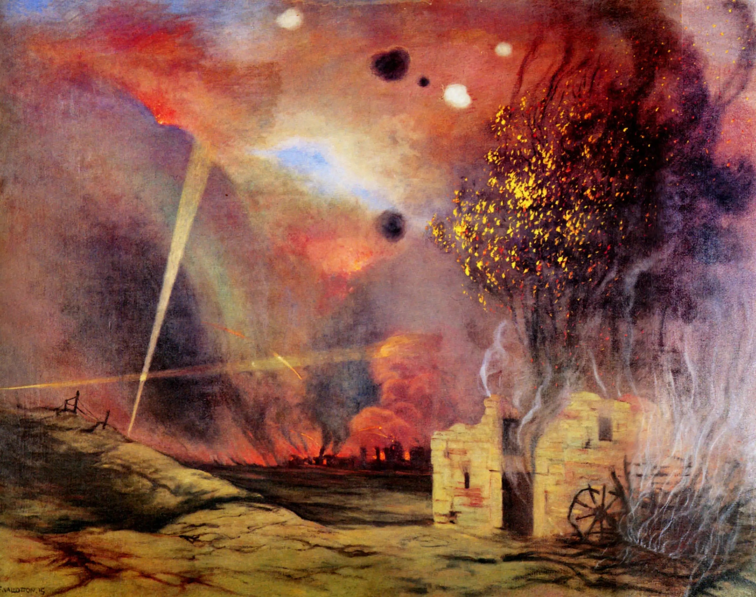 Paysage de ruines et d’incendies - Félix Vallotton - Alpha Reproduction