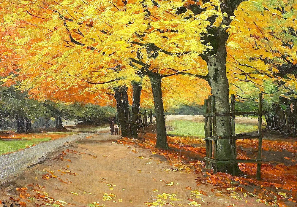 Paysage en automne. - H. A. Brendekilde - Alpha Reproduction