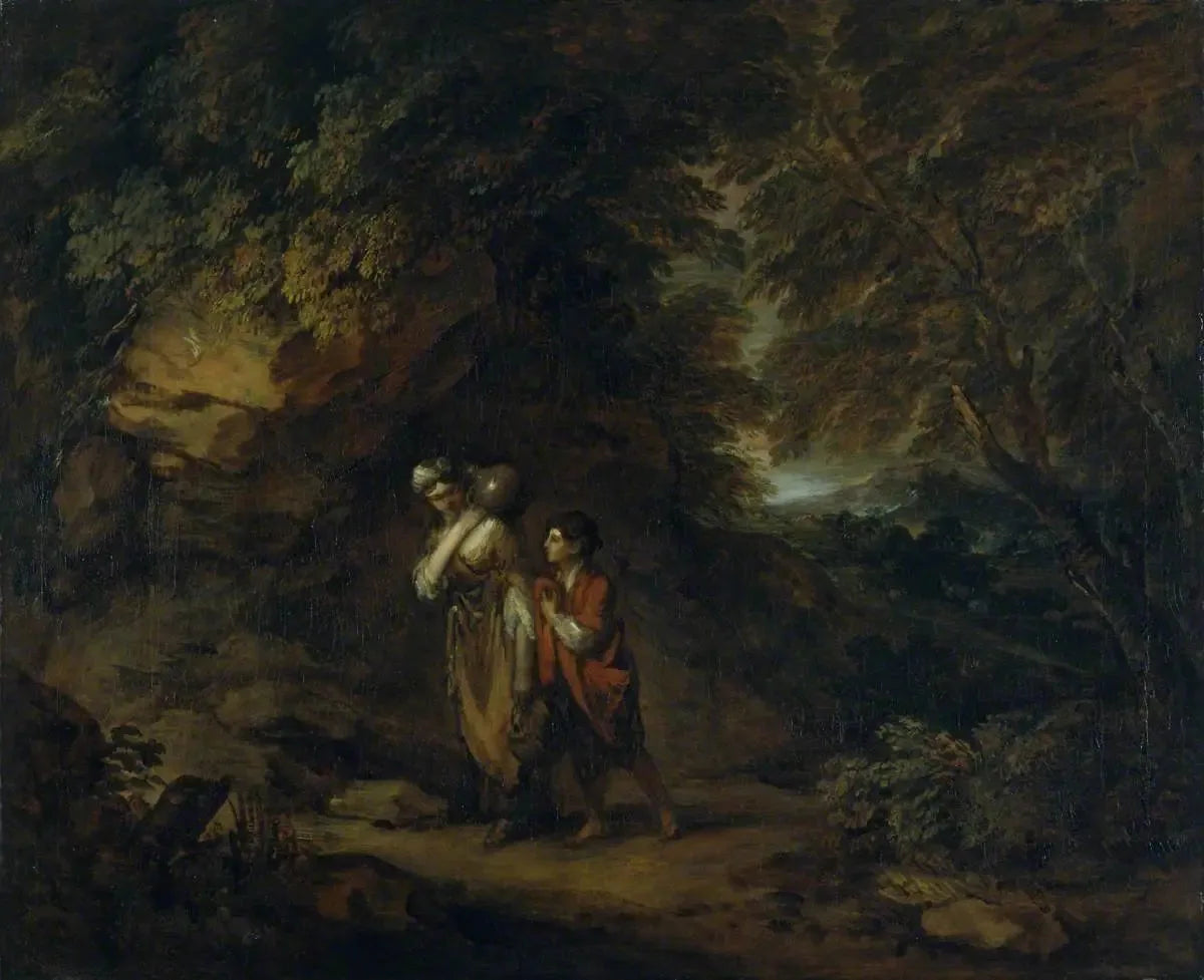 Paysage rocheux avec Agar et Ismaël - Thomas Gainsborough image 1 reproduction d’œuvre d’art à l’huile