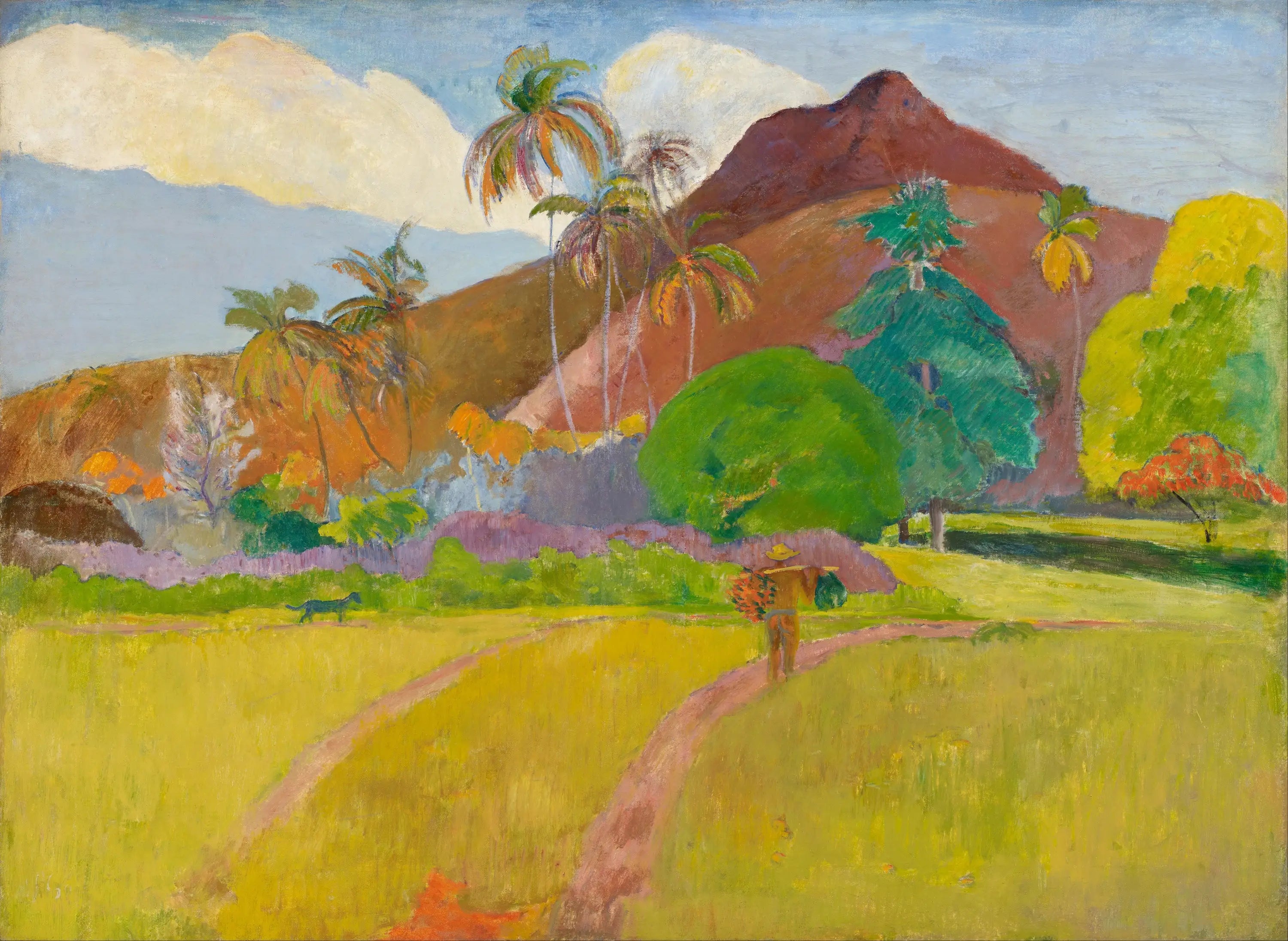 Reproduction du tableau « Paysage tahitien - Paul Gauguin » par Alpha Reproduction en peinture à l’huile