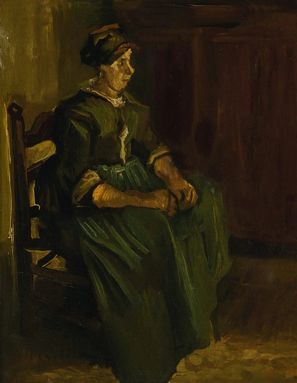 Reproduction du tableau « Paysanne assise sur une chaise - Vincent van Gogh » par Alpha Reproduction en peinture à l’huile