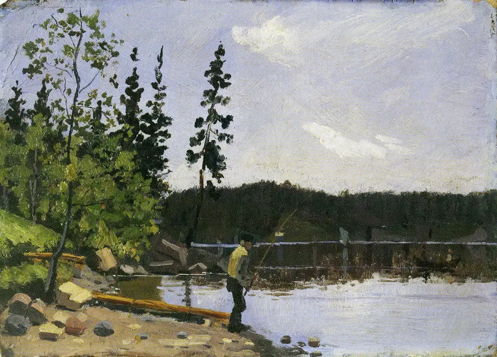 Reproduction du tableau « Pêcheur près de l'eau - Edvard Munch » par Alpha Reproduction en peinture à l’huile