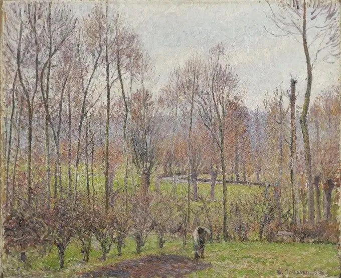 Тополя, серое время, Эрагни - Камиль Писсарро
