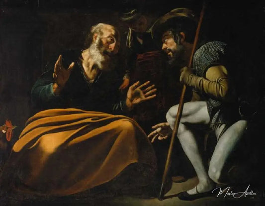 Pierre renie Jésus - Caravage - Reproductions de tableaux et peintures haut de gamme