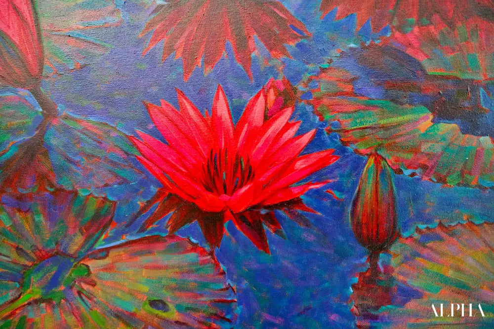 Pink Lotus – Somchai | 80 x 120 cm Reproductions de tableaux à la peinture à l’huile