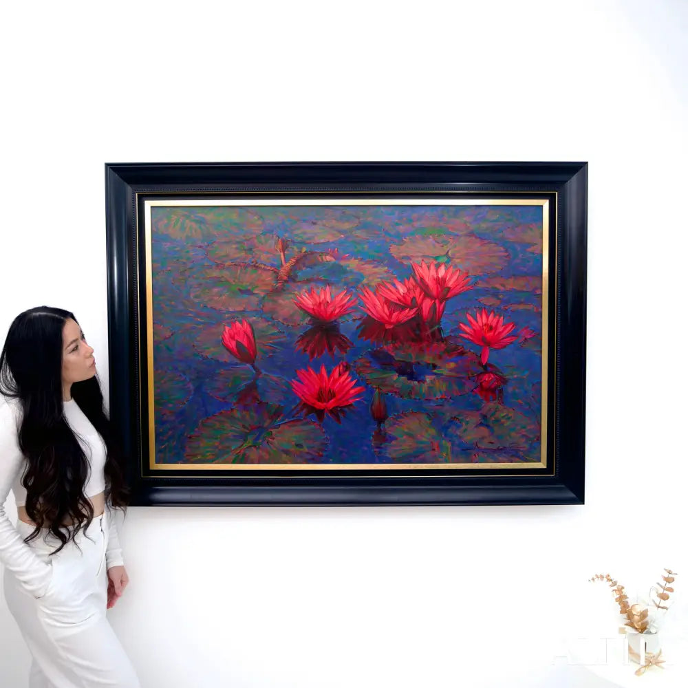 Pink Lotus – Somchai | 80 x 120 cm Reproductions de tableaux à la peinture à l’huile