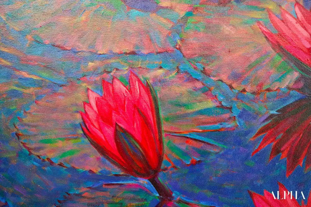 Pink Lotus – Somchai | 80 x 120 cm Reproductions de tableaux à la peinture à l’huile