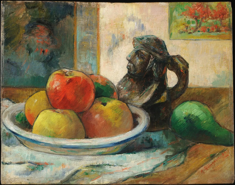 Яблоки, груша и керамика - Поль Гоген