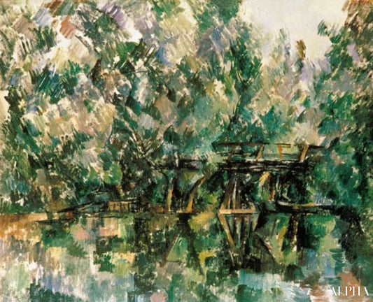 Pont en bois au-dessus d'un dos - Paul Cézanne - Reproductions de tableaux et peintures haut de gamme