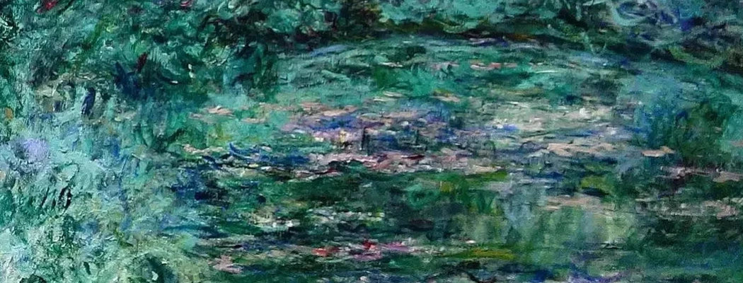 Détail des nymphéas et des reflets verts du Pont japonais W1922