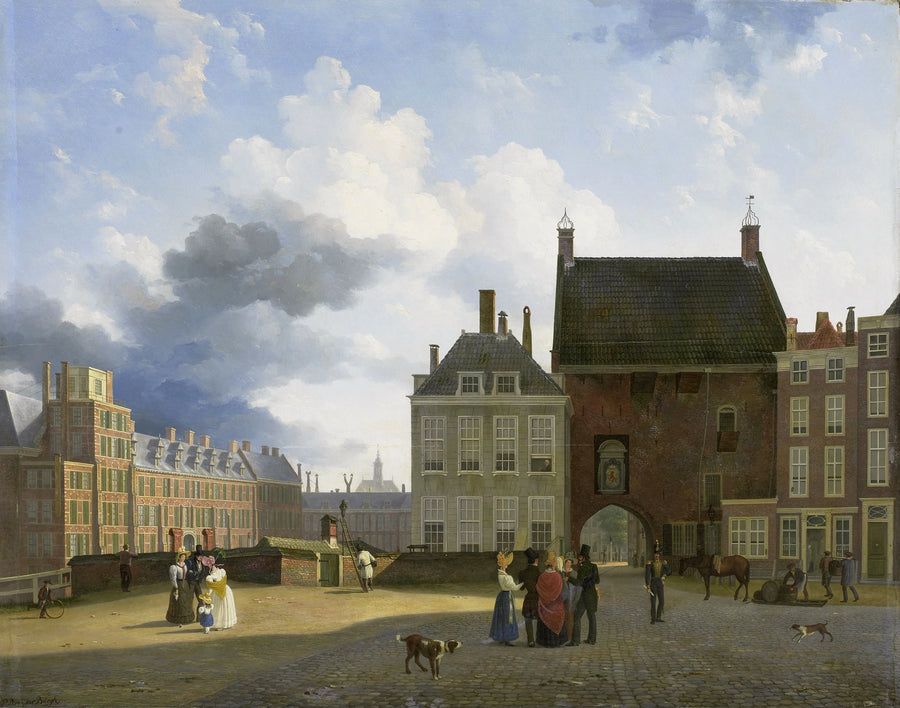 La porte de la prison et la place de La Haye - Pieter Daniel van der Burgh