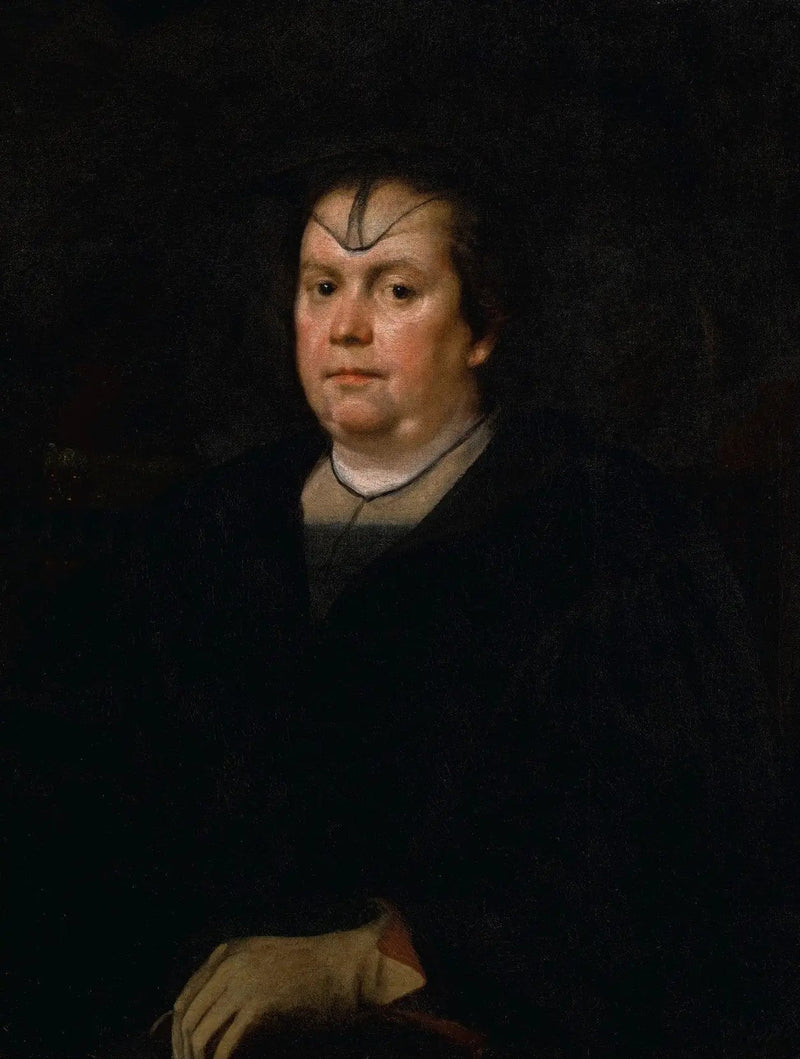 Портрет Олимпии Майдаллини Памфильи (1591-1657), средней длины, одетая в черное - Диего Веласкес