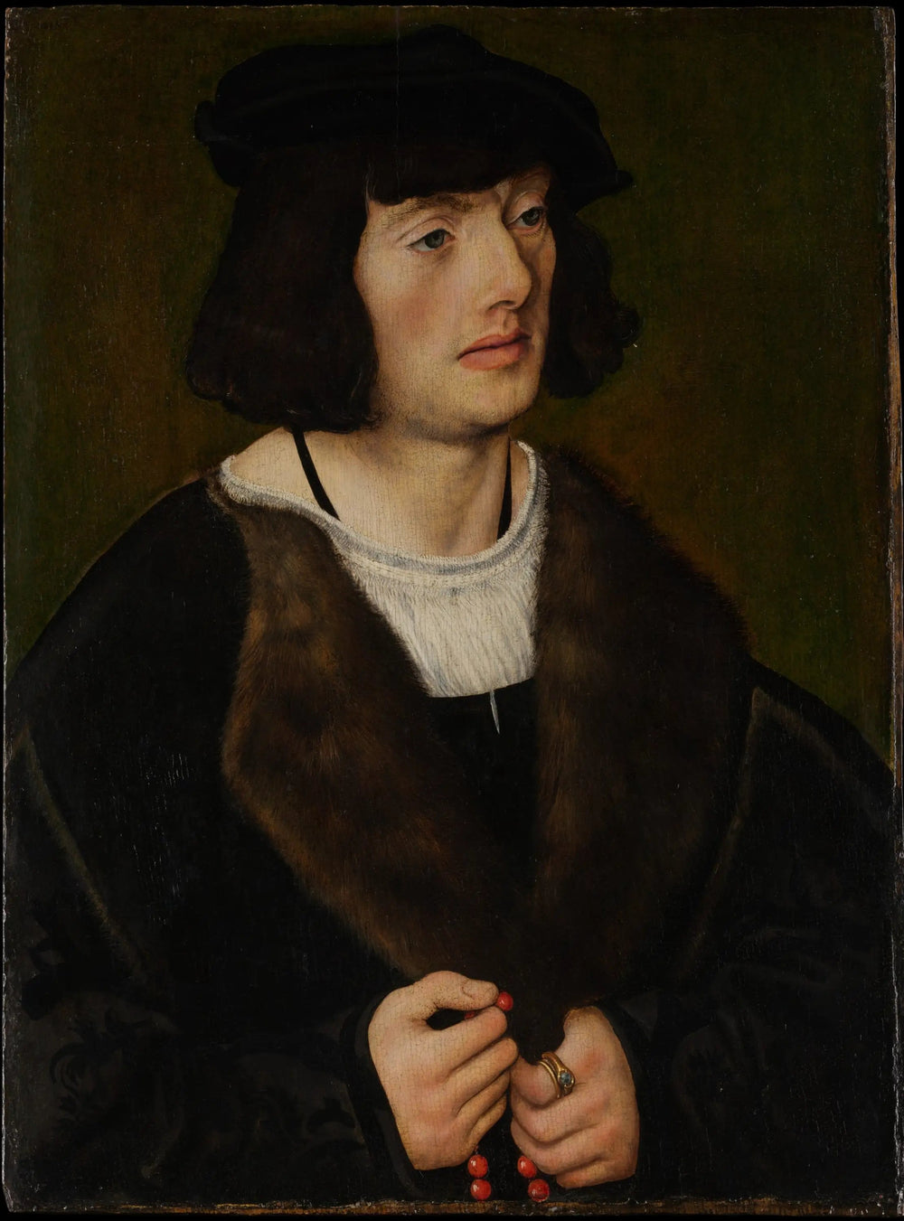 Portrait d'un homme avec un rosaire - Lucas Cranach the Elder image 1 reproduction de peinture à l’huile