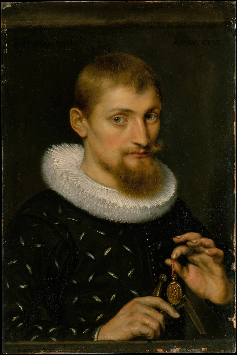 Portrait d'un homme, peut-être un architecte ou un géographe - Peter Paul Rubens image 1 copie peinte à la main à l’huile