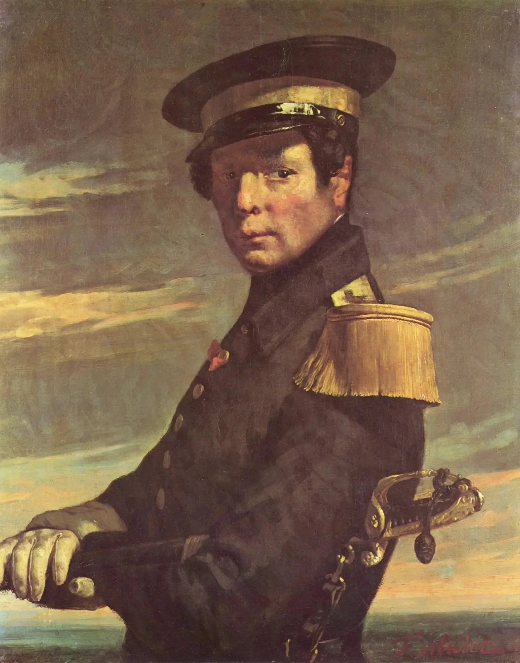 Portrait d'un officier de marine - Jean-François Millet image 1 reproduction artisanale de tableau